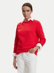 Tommy Jeans Bluza DW0DW19959 Czerwony Regular Fit. Czerwone bluzy bez kaptura damskie Tommy Jeans, l, z bawełny. Za 289.99 zł.