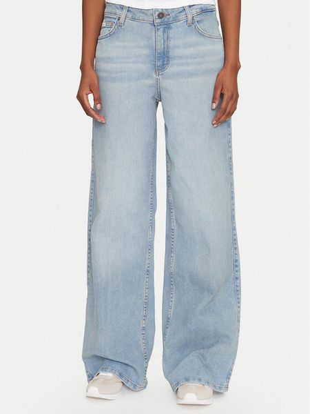 Guess Jeans Jeansy W4BA0Y D5CCA Niebieski Wide Leg. Niebieskie jeansy damskie Guess Jeans. Za 329.99 zł.
