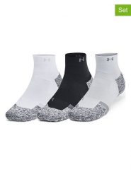 Under Armour Skarpety sportowe (3 pary) "Pro" w kolorze czarno-szaro-białym rozmiar: S. Białe skarpetki męskie Under Armour, bez wzorów, z materiału. Za 78.47 zł.