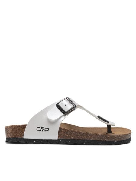 CMP Japonki Eco Mymosa Wmn Flip Flop 3Q91036 Biały. Białe klapki damskie CMP, bez wzorów, ze skóry, bez obcasa. Za 138.99 zł.