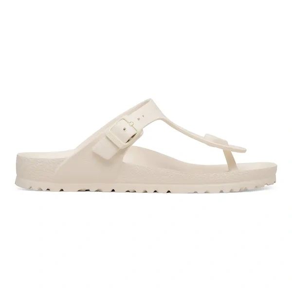 Birkenstock Gizeh EVA Eggshell Japonki damskie. Białe klapki damskie Birkenstock, bez wzorów, ze skóry, bez obcasa. Za 189.99 zł.