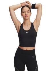 Under Armour Top funkcyjny w kolorze czarnym rozmiar: L. Czarne topy damskie Under Armour, l, bez wzorów, z materiału, bez kołnierzyka. Za 108.74 zł.