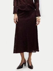 Vero Moda Spódnica midi Urshila 10336946 Bordowy Regular Fit. Czerwone spódniczki damskie Vero Moda, m, bez wzorów, z bawełny, midi. Za 299.99 zł.