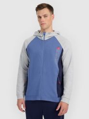4F Bluza dresowa rozpinana z kapturem męska - szara XL. Szare bluzy z kapturem męskie 4f, m, z dresówki. Za 169.99 zł.