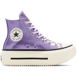 Buty sportowe Converse Chuck Taylor All Star Lift Double Stack Platform Metallic. Fioletowe buty sportowe na co dzień damskie Converse, bez wzorów, z syntetyku. Za 590.00 zł.