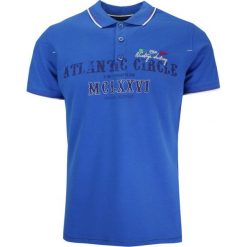 Koszulka POLO Chabrowa z Nadrukiem, Casualowa, Męska, Krótki Rękaw. Niebieskie koszulki polo męskie MCL, l, bez wzorów, z bawełny, bez ramiączek. Za 145.00 zł.