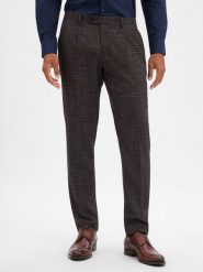 Finshley & Harding London spodnie z modułowego zestawu Mężczyźni Slim Fit brązowy|niebieski, 98. Brązowe spodnie materiałowe męskie Finshley & Harding London. Za 349.95 zł.