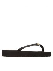 Tommy Hilfiger Japonki Elevated Chic Beach Sandal FW0FW08523 Czarny. Czarne klapki damskie Tommy Hilfiger, bez wzorów, ze skóry, bez obcasa. Za 129.99 zł.