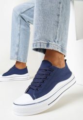 Granatowe Trampki przed Kostkę na Grubej Podeszwie Asylia. Niebieskie trampki i tenisówki damskie Born2be, bez wzorów, przed kostkę. Za 39.99 zł.