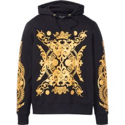Bluza z kapturem i nadrukiem Slim Fit bonprix czarny z nadrukiem. Czarne bluzy bez kaptura męskie bonprix, l. Za 109.99 zł.