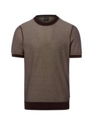 BOSS sweter z krótkim rękawem Mężczyźni Bawełna brązowy, L. Brązowe swetry męskie Boss, l, bez wzorów, z bawełny, bez kołnierzyka. Za 479.95 zł.