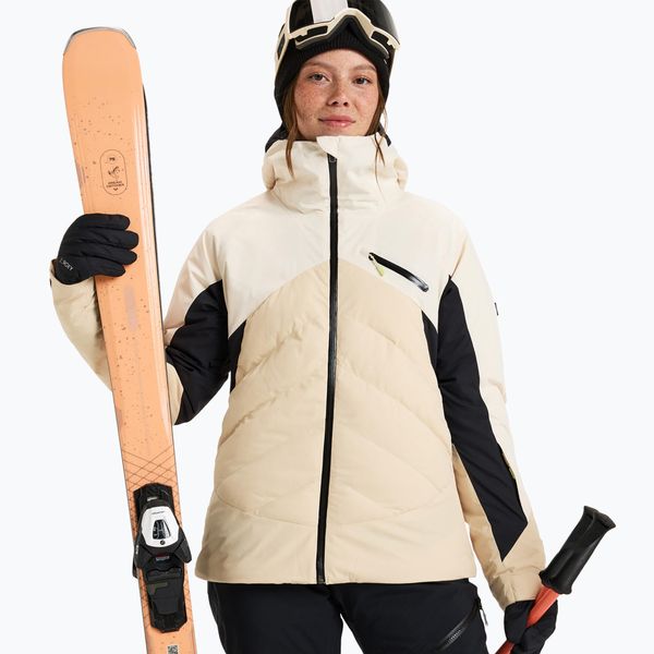 Kurtka snowboardowa damska ROXY Luna Frost. Brązowe kurtki damskie Roxy, l, bez wzorów, z materiału, bez kaptura, snowboardowy, primaloft. Za 1,239.00 zł.