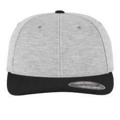 Dwukolorowa Czapka Z Daszkiem Double Jersey. Czarne czapki z daszkiem damskie FLEXFIT, bez wzorów, z bawełny. Za 73.99 zł.