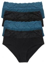 Figi maxi z miękką bawełną (4 pary). Czarne figi damskie bonprix, bez wzorów, z bawełny. Za 64.99 zł.
