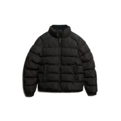 Kurtka puchowa Superdry. Czarne kurtki męskie Superdry., na zimę, m, bez wzorów, z puchu, bez kaptura. W wyprzedaży za 455.50 zł.