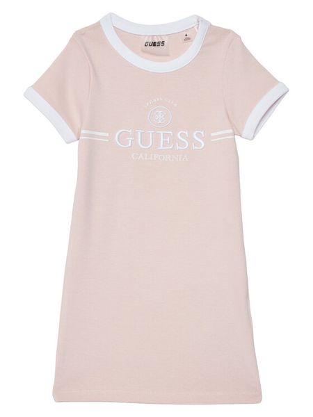 Guess Sukienka codzienna J6GK26 KCQX1 Różowy Slim Fit. Czerwone sukienki dziewczęce Guess, z aplikacjami, z bawełny, bez ramiączek. Za 113.99 zł.