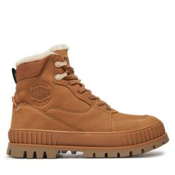 Trapery Palladium. Brązowe trapery damskie Palladium, bez obcasa. Za 699.99 zł.