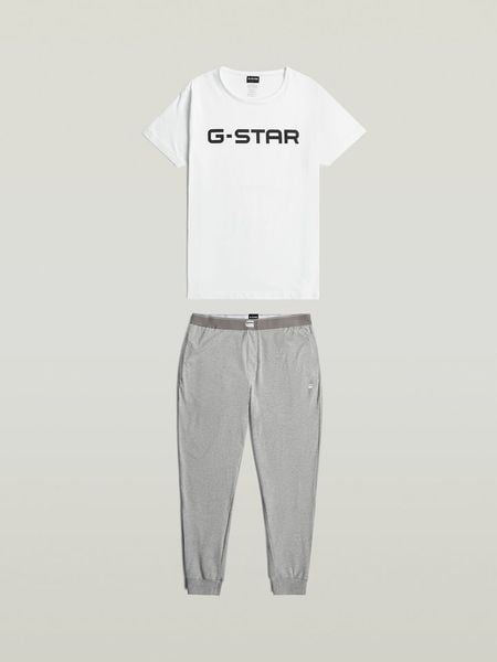 G-Star Piżama w kolorze biało-szarym rozmiar: XL. Białe piżamy męskie G-Star, xl, bez wzorów, z bawełny, bez ramiączek. Za 164.95 zł.