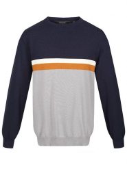 Regatta Sweter "Kaelen" w kolorze szaro-granatowym rozmiar: L. Niebieskie swetry męskie Regatta, l, bez wzorów, z bawełny, bez kołnierzyka. Za 93.95 zł.