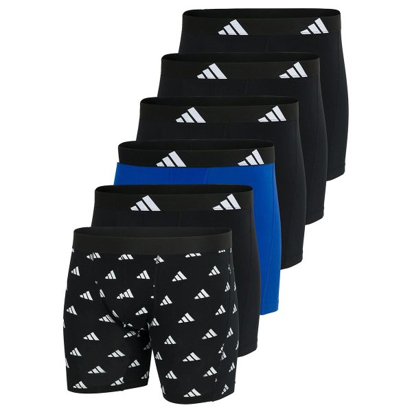 Bokserki Active Flex Cotton 6 pak. Niebieskie bokserki męskie Adidas, bez wzorów, z bawełny. Za 338.00 zł.