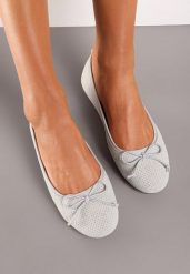 Szare Balerinki Azulenn. Szare baleriny damskie Born2be, bez wzorów, bez obcasa, na płaskiej podeszwie. Za 39.99 zł.
