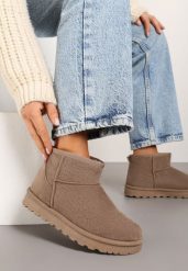 Ciemnobeżowe Płaskie Klasyczne Śniegowce z Ociepleniem Emiriellea. Brązowe śniegowce damskie Born2be, z jeansu. Za 79.99 zł.