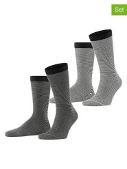 ESPRIT Skarpety (2 pary) "Allover Stripe" w kolorze czarno-białym rozmiar: 39-42. Białe skarpetki męskie Esprit, bez wzorów. Za 43.88 zł.