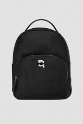 KARL LAGERFELD Czarny mały plecak damski Ikon Nylon. Czarne plecaki damskie Karl Lagerfeld, bez wzorów, z nylonu, eleganckie. W wyprzedaży za 465.99 zł.