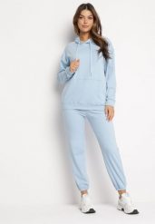 Niebieski 2-częściowy Komplet Dresowy z Bluzą i Spodniami Ciprana. Niebieskie bluzy z kapturem damskie Born2be, m, z dresówki. Za 69.99 zł.