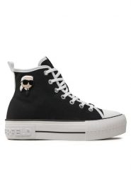 KARL LAGERFELD Trampki KL60444 Czarny. Czarne trampki i tenisówki damskie Karl Lagerfeld, bez wzorów, z materiału. Za 359.99 zł.