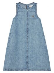 Calvin Klein Jeans Sukienka jeansowa LVCKSJH10G Niebieski Regular Fit. Niebieskie spodnie dziewczęce Calvin Klein Jeans, bez wzorów, z bawełny, bez ramiączek. Za 329.99 zł.