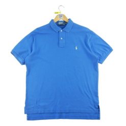 Second life - Koszulka polo z krótkim rękawem mężczyźni niebieska - Stan dobry. Niebieskie koszulki polo męskie Ralph Lauren, m, bez wzorów, bez ramiączek. Za 84.56 zł.