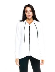 Damska bluza z kapturem Leone Leisure. Białe bluzy sportowe damskie LEONE 1947 APPAREL, l, bez wzorów, z dzianiny, bez ramiączek, długie, z kapturem. Za 189.41 zł.