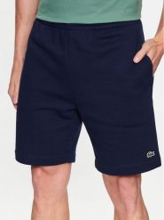 Lacoste Szorty sportowe GH9627 Granatowy Regular Fit. Niebieskie szorty męskie Lacoste, bez wzorów, z bawełny, sportowe. Za 369.99 zł.