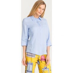 KOSZULA AGO Weekend Max Mara. Niebieskie koszule damskie Weekend Max Mara, bez wzorów, bez kołnierzyka, bez ramiączek. Za 407.40 zł.
