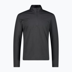 Bluza męska CMP. Czarne bluzy sportowe męskie CMP, na jesień, bez wzorów, z elastanu, sportowe, bez kołnierzyka, bez ramiączek. Za 199.99 zł.