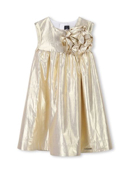 Karl Lagerfeld Kids Sukienka elegancka Z30474 D Złoty Regular Fit. Żółte sukienki dziewczęce Karl Lagerfeld Kids, bez wzorów, z bawełny, bez ramiączek. Za 479.99 zł.