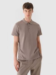 4F Koszulka polo męska - brązowa S. Brązowe koszulki polo męskie 4f, m, bez wzorów, z bawełny, bez ramiączek. W wyprzedaży za 59.99 zł.