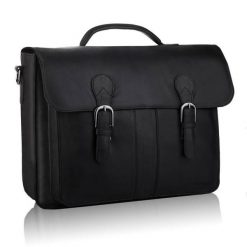 Torba skórzana BETLEWSKI TBS-315 DDDM CZARNY. Czarne torby na laptopa damskie Betlewski, bez wzorów, z materiału. Za 449.99 zł.