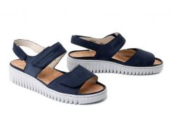 WALDLAUFER 630001 162 217 K-Valerie marine, sandały damskie. Niebieskie sandały damskie Waldlaufer, bez wzorów, bez obcasa. Za 494.90 zł.