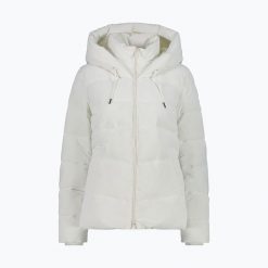 Kurtka puchowa damska CMP Fix Hood. Białe kurtki damskie CMP, xs, bez wzorów, z puchu, bez kaptura, narciarskie. Za 429.99 zł.