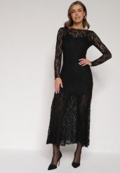 Czarna Koronkowa Sukienka Taliowana z Odkrytymi Plecami Talifera. Czarne sukienki damskie Born2be, s, bez wzorów, z koronki, eleganckie, bez kołnierzyka, bez ramiączek, maxi. Za 159.99 zł.
