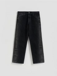Jeansy baggy z efektem sprania - szary. Szare jeansy męskie Reserved. Za 159.99 zł.