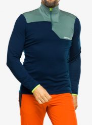 Bluza termiczna męska Ortovox Fleece Light Zip Neck. Niebieskie bluzy bez kaptura męskie ORTOVOX, m, z dzianiny. Za 635.79 zł.