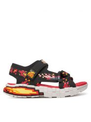 Skechers Sandały Mega-Splash 4K- 402161L/BKRD Czarny. Czarne sandały chłopięce Skechers, ze skóry, bez zapięcia. Za 199.99 zł.