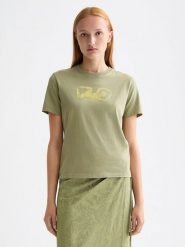 Scotch & Soda Koszulka w kolorze khaki rozmiar: S. Brązowe bluzki damskie Scotch & Soda, s, bez wzorów, z bawełny, bez kołnierzyka. Za 77.95 zł.