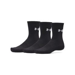 Under Armour UA PERFORMANCE COTTON 3P CRW Skarpety męskie. Czarne skarpetki męskie Under Armour, bez wzorów, z bawełny. W wyprzedaży za 55.99 zł.