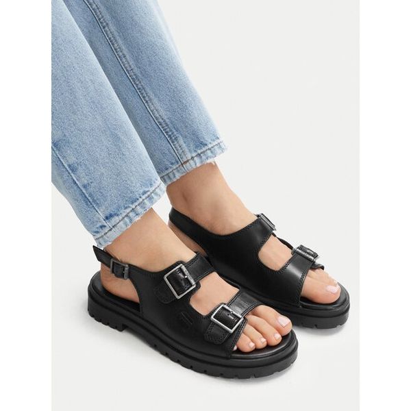 Sandały G-Star. Czarne sandały damskie G-Star, bez wzorów, bez obcasa, na płaskiej podeszwie. Za 149.99 zł.