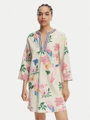 LOLA CASADEMUNT Sukienka letnia LS2616036 Kolorowy Relaxed Fit. Sukienki damskie lola casademunt, na lato, m, bez wzorów, z bawełny, bez kołnierzyka, bez ramiączek. Za 417.99 zł.