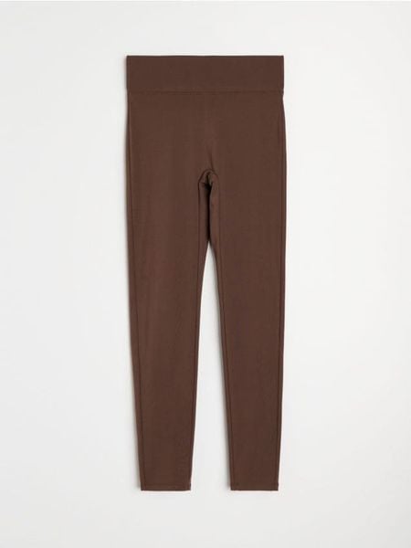 Legginsy sportowe Active - brązowy. Brązowe legginsy damskie Sinsay, l, bez wzorów. Za 39.99 zł.